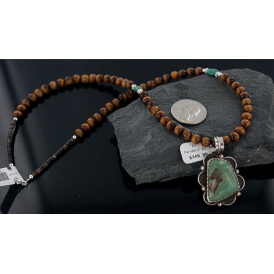 Handmade Certified Authentic Navajo .925 Sterling Silver Natural Turquoise Native American Necklace 390650767121