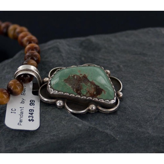 Handmade Certified Authentic Navajo .925 Sterling Silver Natural Turquoise Native American Necklace 390650767121