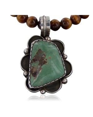 Handmade Certified Authentic Navajo .925 Sterling Silver Natural Turquoise Native American Necklace 390650767121