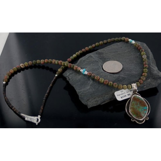 Handmade Certified Authentic Navajo .925 Sterling Silver Natural Turquoise Native American Necklace 390651289966