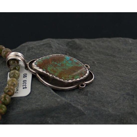 Handmade Certified Authentic Navajo .925 Sterling Silver Natural Turquoise Native American Necklace 390651289966
