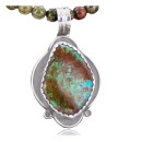 Handmade Navajo .925 Sterling Silver Natural Turquoise Native American Necklace 390651289966