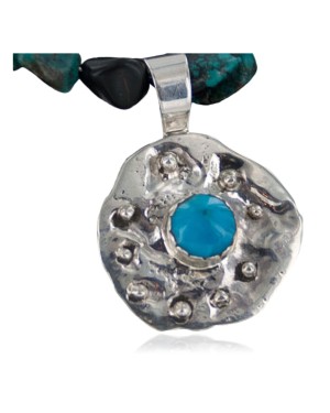 Handmade Certified Authentic Navajo .925 Sterling Silver Natural Turquoise Native American Necklace 390654034573