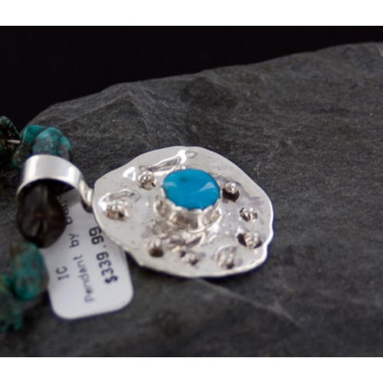 Handmade Certified Authentic Navajo .925 Sterling Silver Natural Turquoise Native American Necklace 390654034573