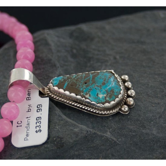 Handmade Certified Authentic Navajo .925 Sterling Silver Natural Turquoise Native American Necklace 390655269837