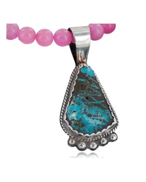 Handmade Certified Authentic Navajo .925 Sterling Silver Natural Turquoise Native American Necklace 390655269837