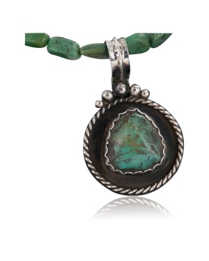 Handmade Certified Authentic Navajo .925 Sterling Silver Natural Turquoise Native American Necklace 390656361811