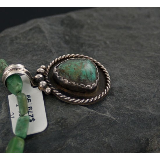 Handmade Certified Authentic Navajo .925 Sterling Silver Natural Turquoise Native American Necklace 390656361811