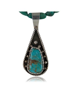Handmade Certified Authentic Navajo .925 Sterling Silver Natural Turquoise Native American Necklace 390656788014