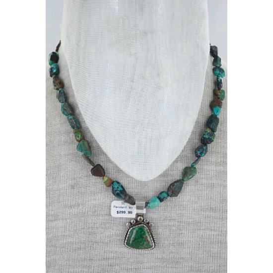 Handmade Certified Authentic Navajo .925 Sterling Silver Natural Turquoise Native American Necklace 390656793349