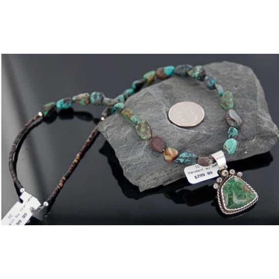 Handmade Certified Authentic Navajo .925 Sterling Silver Natural Turquoise Native American Necklace 390656793349