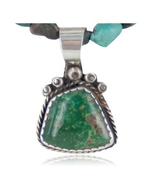 Handmade Certified Authentic Navajo .925 Sterling Silver Natural Turquoise Native American Necklace 390656793349