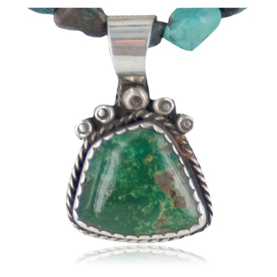 Handmade Certified Authentic Navajo .925 Sterling Silver Natural Turquoise Native American Necklace 390656793349