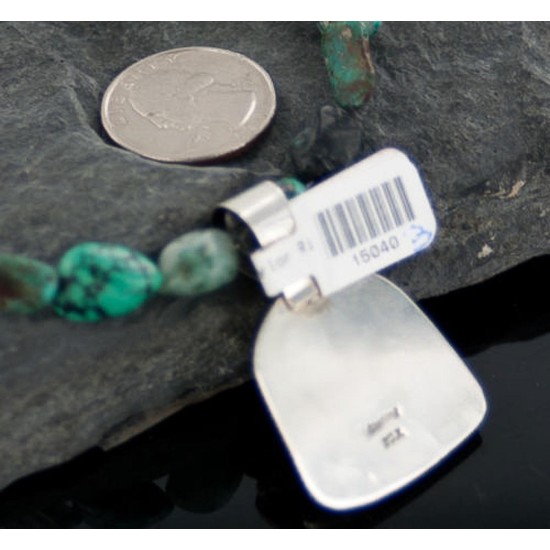 Handmade Certified Authentic Navajo .925 Sterling Silver Natural Turquoise Native American Necklace 390658302135