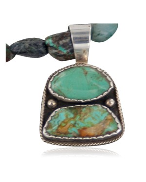 Handmade Certified Authentic Navajo .925 Sterling Silver Natural Turquoise Native American Necklace 390658302135