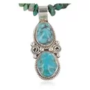 Handmade Navajo .925 Sterling Silver Natural Turquoise Native American Necklace 390658387071