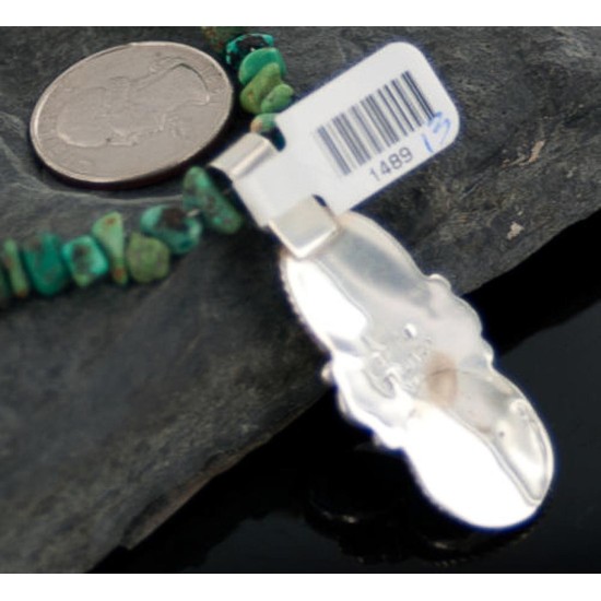 Handmade Certified Authentic Navajo .925 Sterling Silver Natural Turquoise Native American Necklace 390658387071