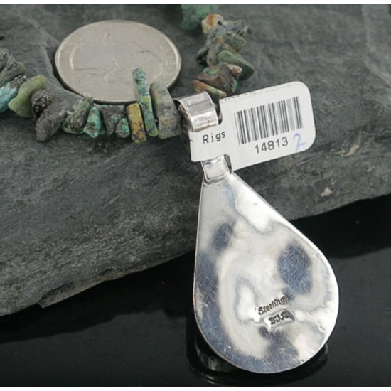 Handmade Certified Authentic Navajo .925 Sterling Silver Natural Turquoise Native American Necklace 390660275515