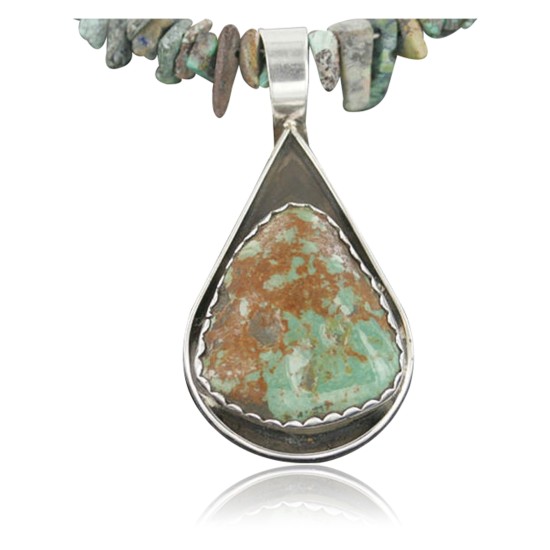 Handmade Certified Authentic Navajo .925 Sterling Silver Natural Turquoise Native American Necklace 390660275515