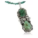 Handmade Navajo .925 Sterling Silver Natural Turquoise Native American Necklace 390661284059