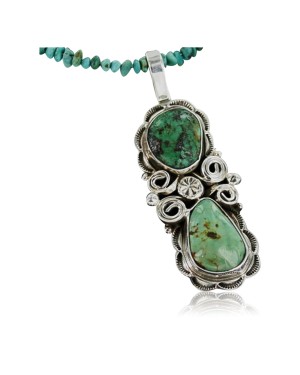 Handmade Certified Authentic Navajo .925 Sterling Silver Natural Turquoise Native American Necklace 390661284059