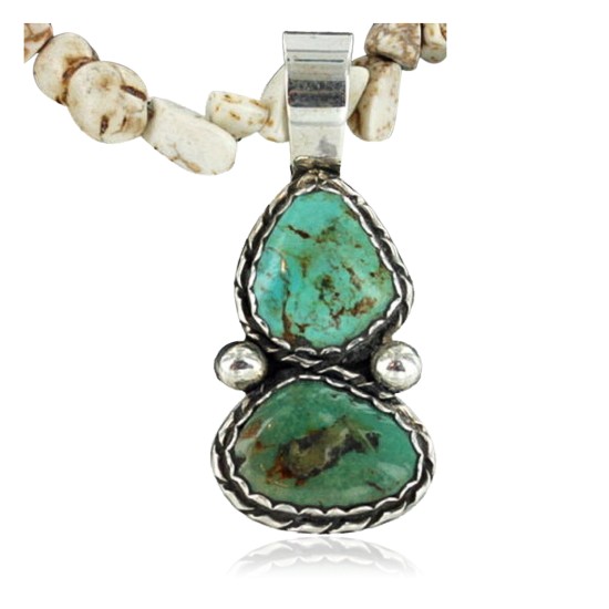 Handmade Certified Authentic Navajo .925 Sterling Silver Natural Turquoise Native American Necklace 390662560088