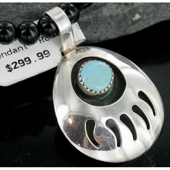 Handmade Certified Authentic Navajo .925 Sterling Silver Natural Turquoise Native American Necklace 390666019126