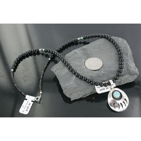 Handmade Certified Authentic Navajo .925 Sterling Silver Natural Turquoise Native American Necklace 390666019126