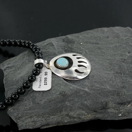 Handmade Certified Authentic Navajo .925 Sterling Silver Natural Turquoise Native American Necklace 390666019126