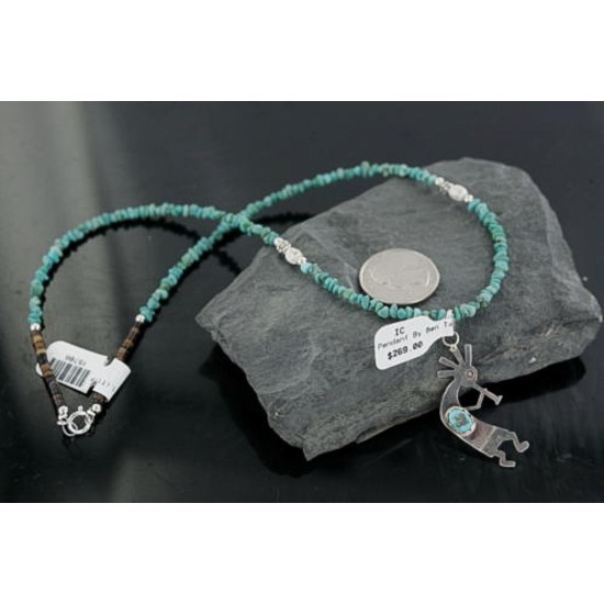 Handmade Certified Authentic Navajo .925 Sterling Silver Natural Turquoise Native American Necklace 390666972535