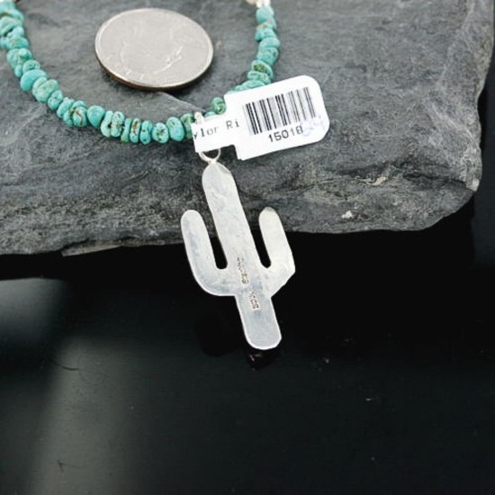 Handmade Certified Authentic Navajo .925 Sterling Silver Natural Turquoise Native American Necklace 390667607095