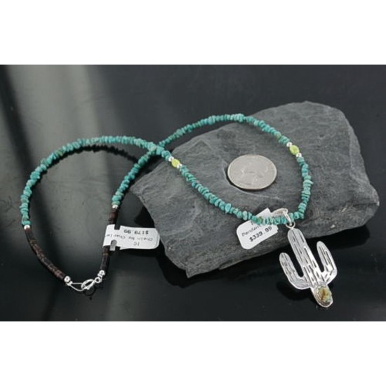 Handmade Certified Authentic Navajo .925 Sterling Silver Natural Turquoise Native American Necklace 390668434731
