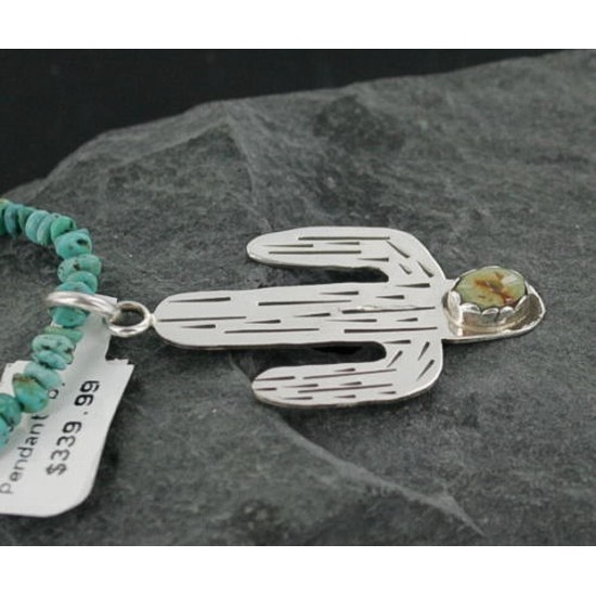Handmade Certified Authentic Navajo .925 Sterling Silver Natural Turquoise Native American Necklace 390668434731