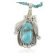 Handmade Certified Authentic Navajo .925 Sterling Silver Natural Turquoise Native American Necklace 390669128027