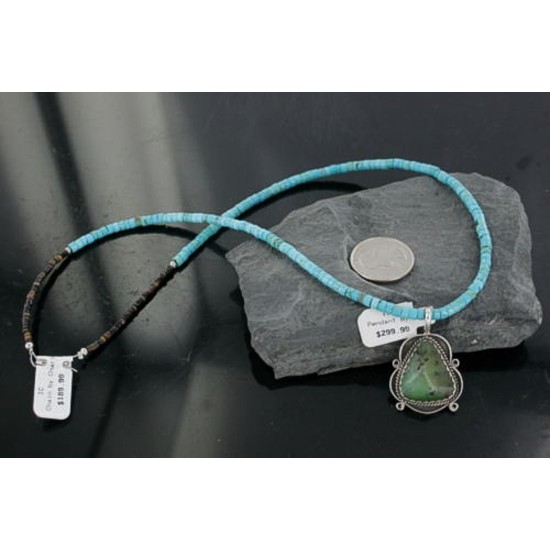 Handmade Certified Authentic Navajo .925 Sterling Silver Natural Turquoise Native American Necklace 390672468858