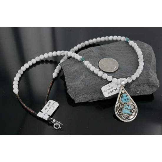 Handmade Certified Authentic Navajo .925 Sterling Silver Natural Turquoise Native American Necklace 390679767869