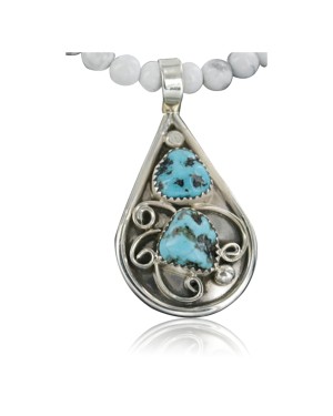 Handmade Certified Authentic Navajo .925 Sterling Silver Natural Turquoise Native American Necklace 390679767869