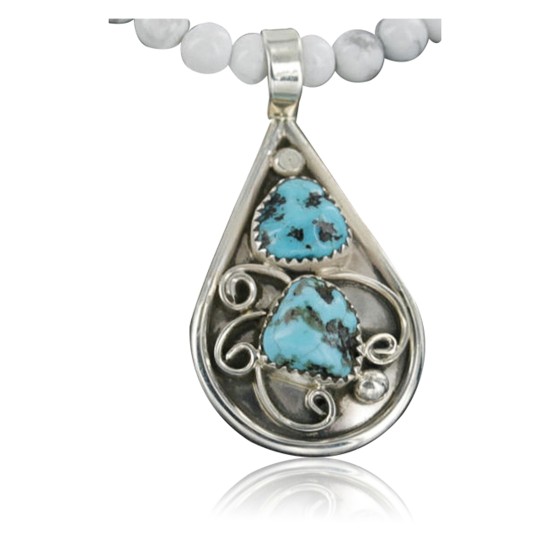 Handmade Certified Authentic Navajo .925 Sterling Silver Natural Turquoise Native American Necklace 390679767869