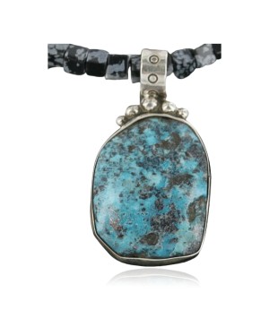 Handmade Certified Authentic Navajo .925 Sterling Silver Natural Turquoise Native American Necklace 390681072763