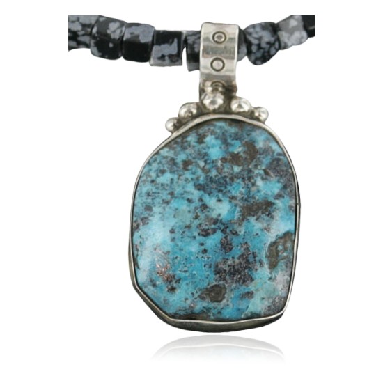 Handmade Certified Authentic Navajo .925 Sterling Silver Natural Turquoise Native American Necklace 390681072763