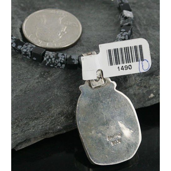 Handmade Certified Authentic Navajo .925 Sterling Silver Natural Turquoise Native American Necklace 390681072763