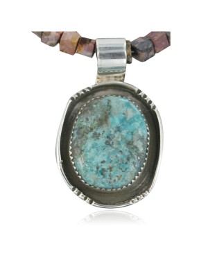Handmade Certified Authentic Navajo .925 Sterling Silver Natural Turquoise Native American Necklace 390681106725