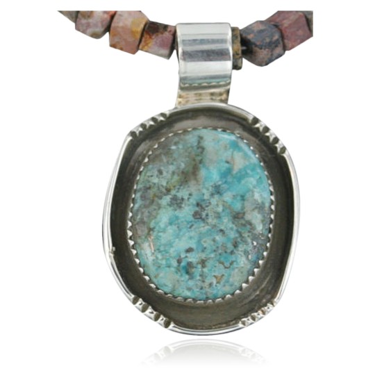 Handmade Certified Authentic Navajo .925 Sterling Silver Natural Turquoise Native American Necklace 390681106725