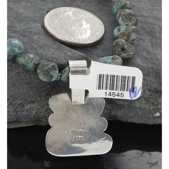 Handmade Certified Authentic Navajo .925 Sterling Silver Natural Turquoise Native American Necklace 390687654601