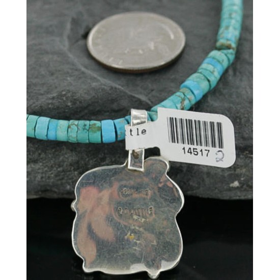 Handmade Certified Authentic Navajo .925 Sterling Silver Natural Turquoise Native American Necklace 390697239936
