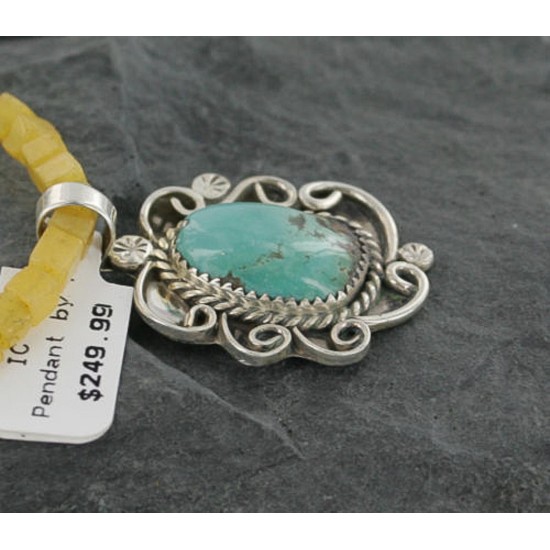 Handmade Certified Authentic Navajo .925 Sterling Silver Natural Turquoise Native American Necklace 390702944977