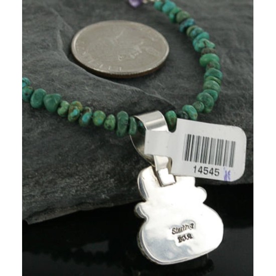 Handmade Certified Authentic Navajo .925 Sterling Silver Natural Turquoise Native American Necklace 390713343678