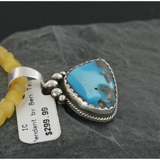 Handmade Certified Authentic Navajo .925 Sterling Silver Natural Turquoise Native American Necklace 390713594023