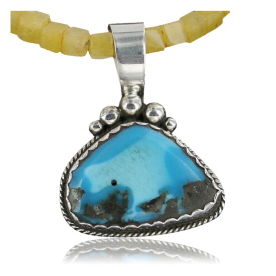 Handmade Certified Authentic Navajo .925 Sterling Silver Natural Turquoise Native American Necklace 390713594023