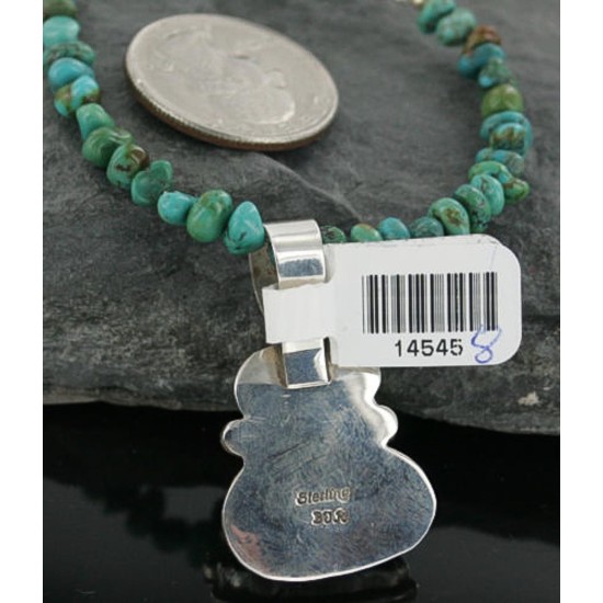 Handmade Certified Authentic Navajo .925 Sterling Silver Natural Turquoise Native American Necklace 390713696185